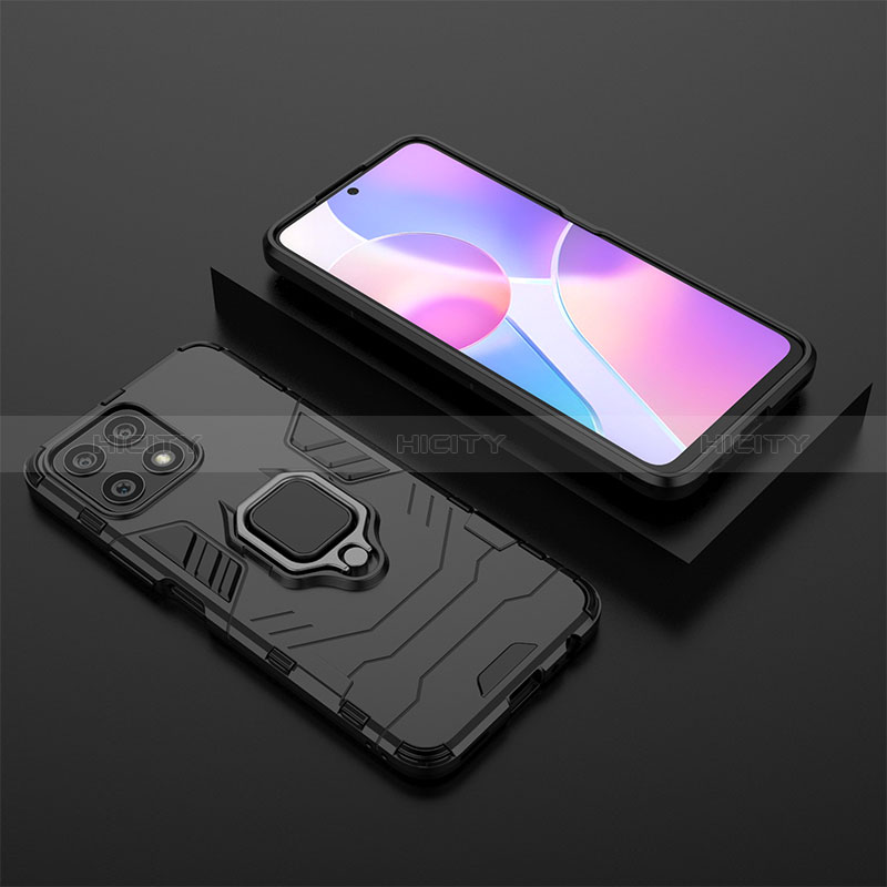 Funda Bumper Silicona y Plastico Mate Carcasa con Magnetico Anillo de dedo Soporte para Huawei Honor X30i