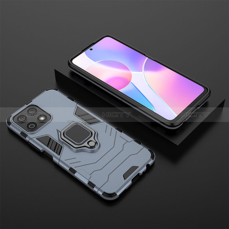 Funda Bumper Silicona y Plastico Mate Carcasa con Magnetico Anillo de dedo Soporte para Huawei Honor X30i