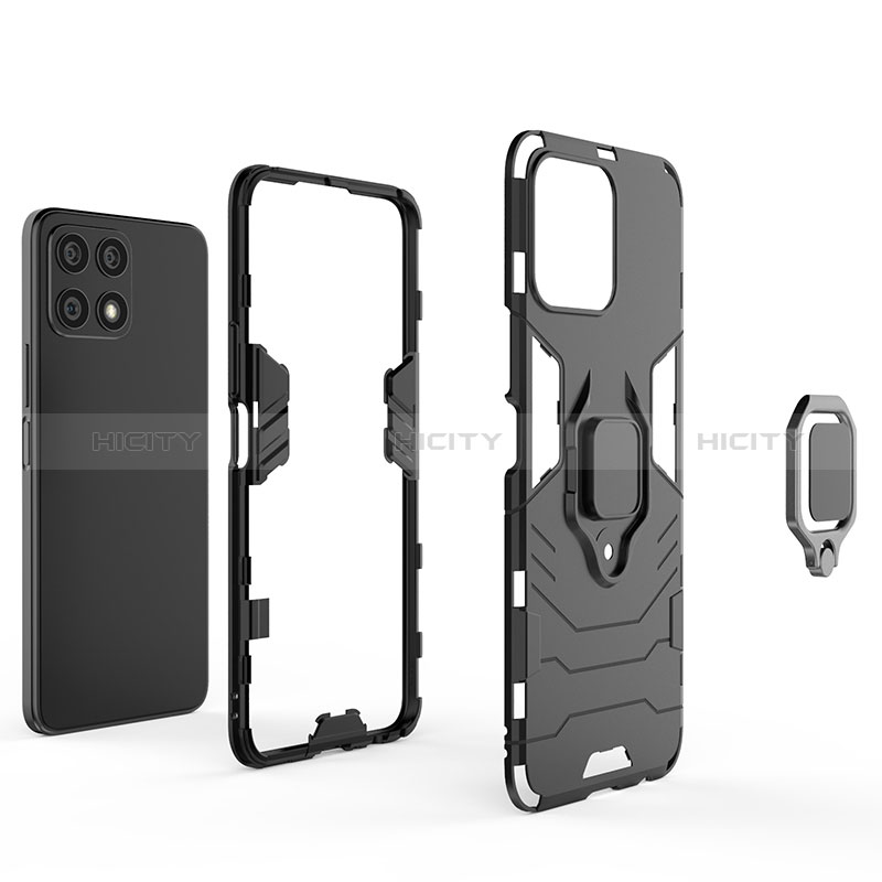 Funda Bumper Silicona y Plastico Mate Carcasa con Magnetico Anillo de dedo Soporte para Huawei Honor X30i