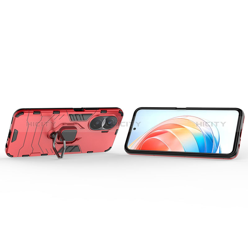 Funda Bumper Silicona y Plastico Mate Carcasa con Magnetico Anillo de dedo Soporte para Huawei Honor X40i 5G