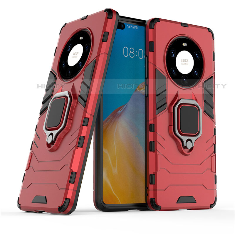 Funda Bumper Silicona y Plastico Mate Carcasa con Magnetico Anillo de dedo Soporte para Huawei Mate 40 Pro+ Plus