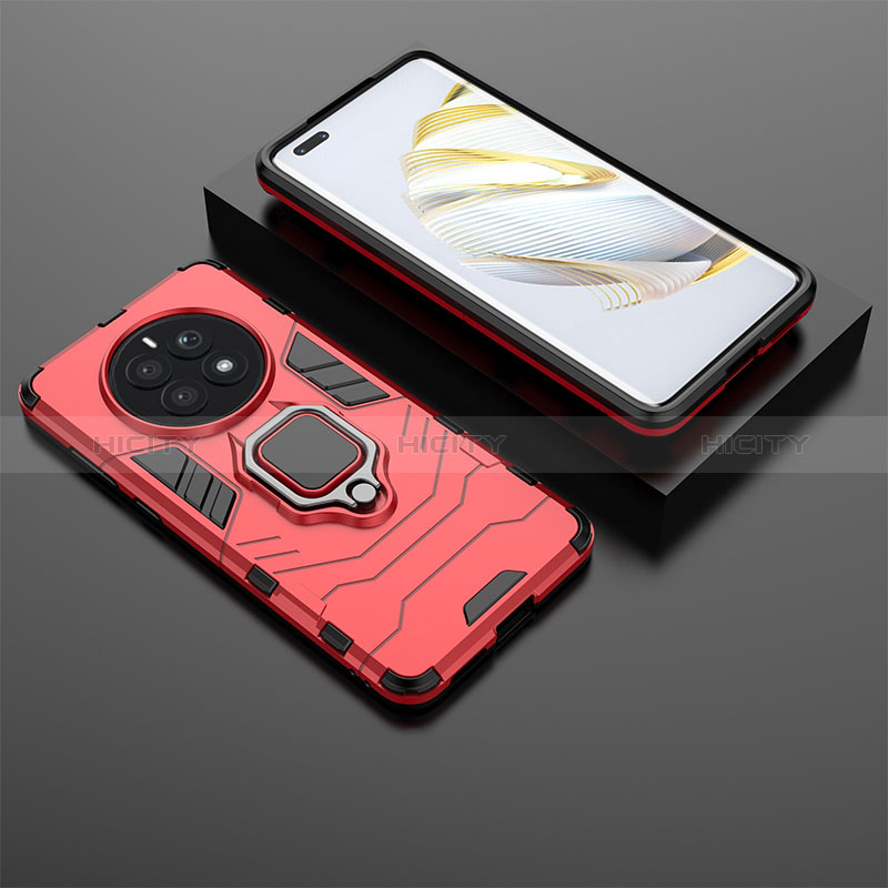 Funda Bumper Silicona y Plastico Mate Carcasa con Magnetico Anillo de dedo Soporte para Huawei Mate 50