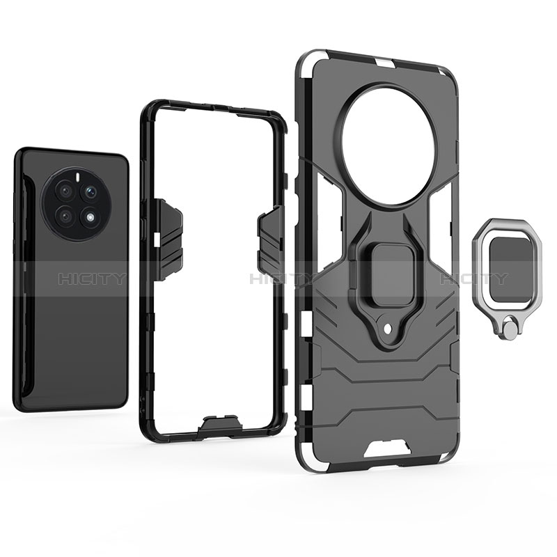 Funda Bumper Silicona y Plastico Mate Carcasa con Magnetico Anillo de dedo Soporte para Huawei Mate 50