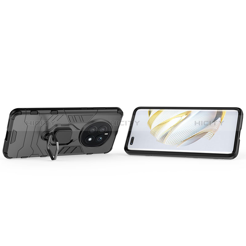 Funda Bumper Silicona y Plastico Mate Carcasa con Magnetico Anillo de dedo Soporte para Huawei Mate 50