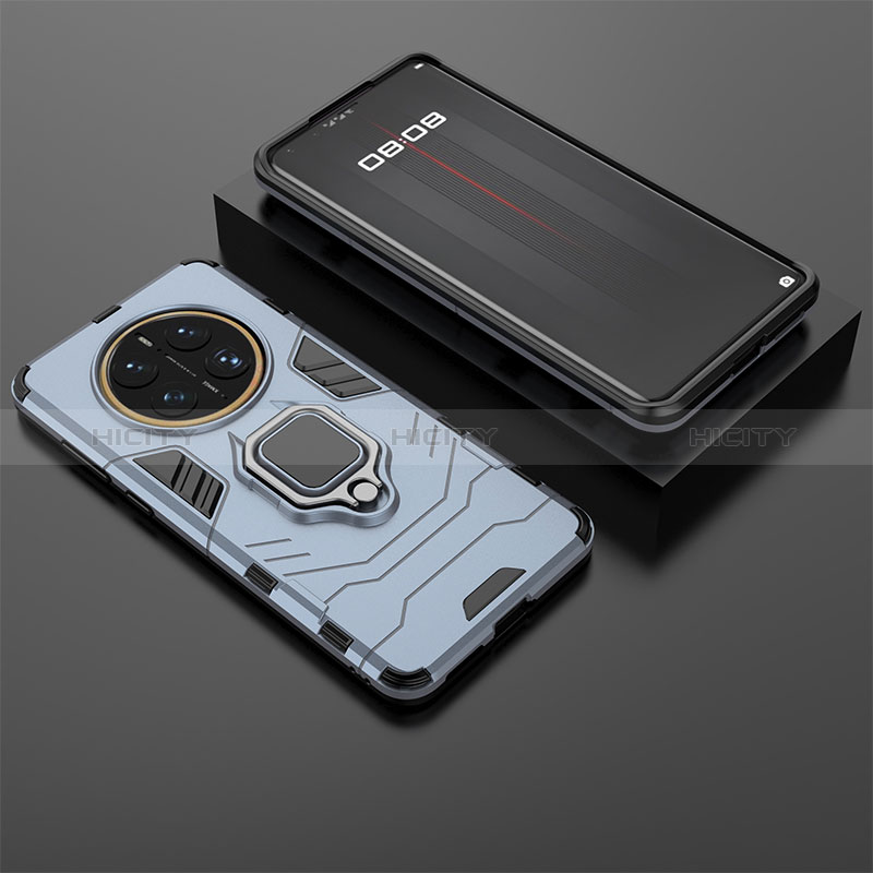 Funda Bumper Silicona y Plastico Mate Carcasa con Magnetico Anillo de dedo Soporte para Huawei Mate 50 Pro