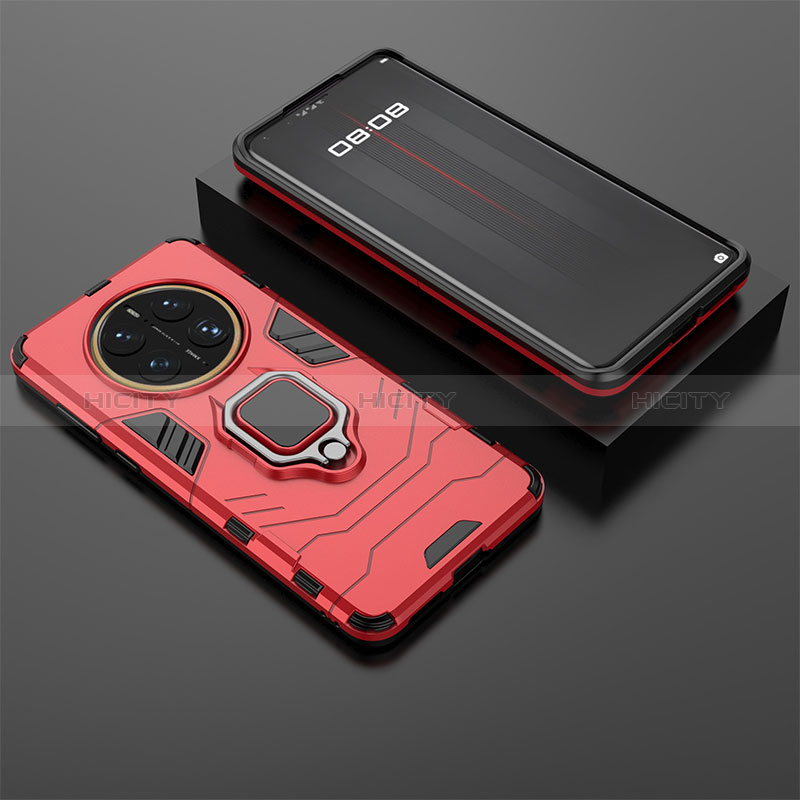 Funda Bumper Silicona y Plastico Mate Carcasa con Magnetico Anillo de dedo Soporte para Huawei Mate 50 Pro