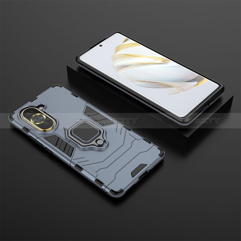 Funda Bumper Silicona y Plastico Mate Carcasa con Magnetico Anillo de dedo Soporte para Huawei Nova 10