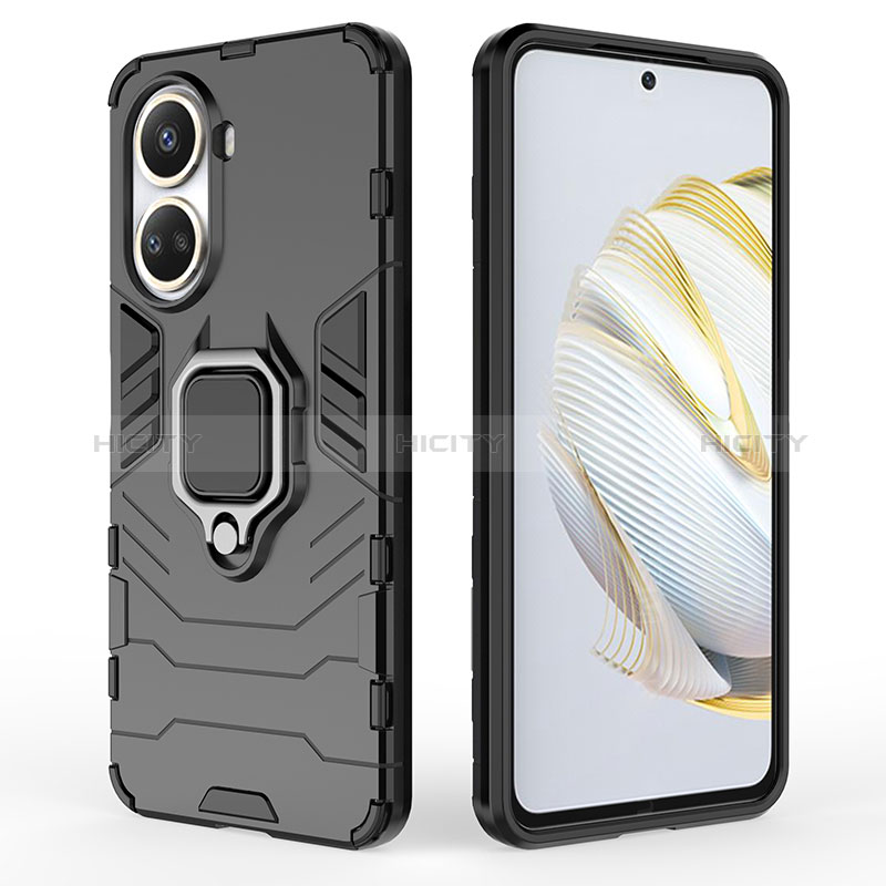 Funda Bumper Silicona y Plastico Mate Carcasa con Magnetico Anillo de dedo Soporte para Huawei Nova 10 SE