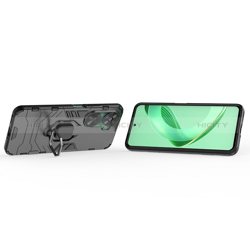 Funda Bumper Silicona y Plastico Mate Carcasa con Magnetico Anillo de dedo Soporte para Huawei Nova 11 SE