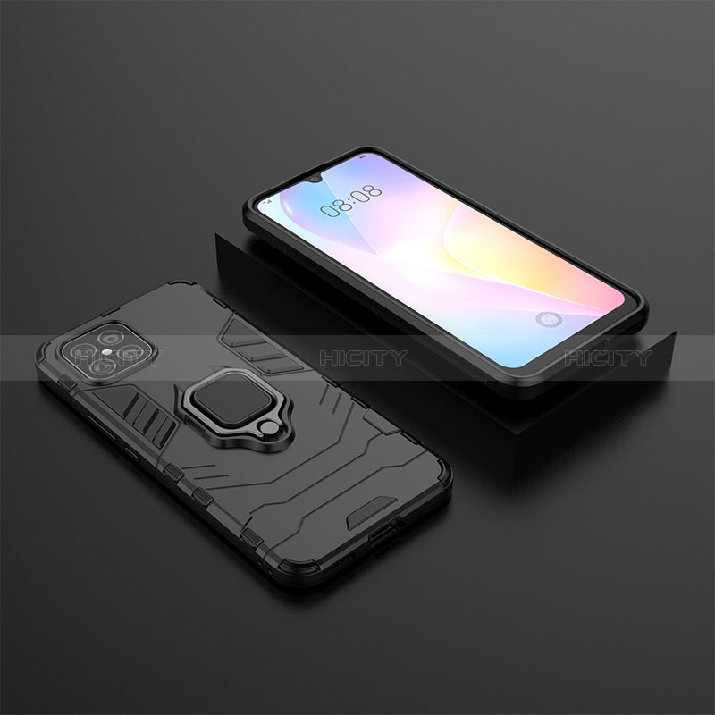 Funda Bumper Silicona y Plastico Mate Carcasa con Magnetico Anillo de dedo Soporte para Huawei Nova 8 SE 4G