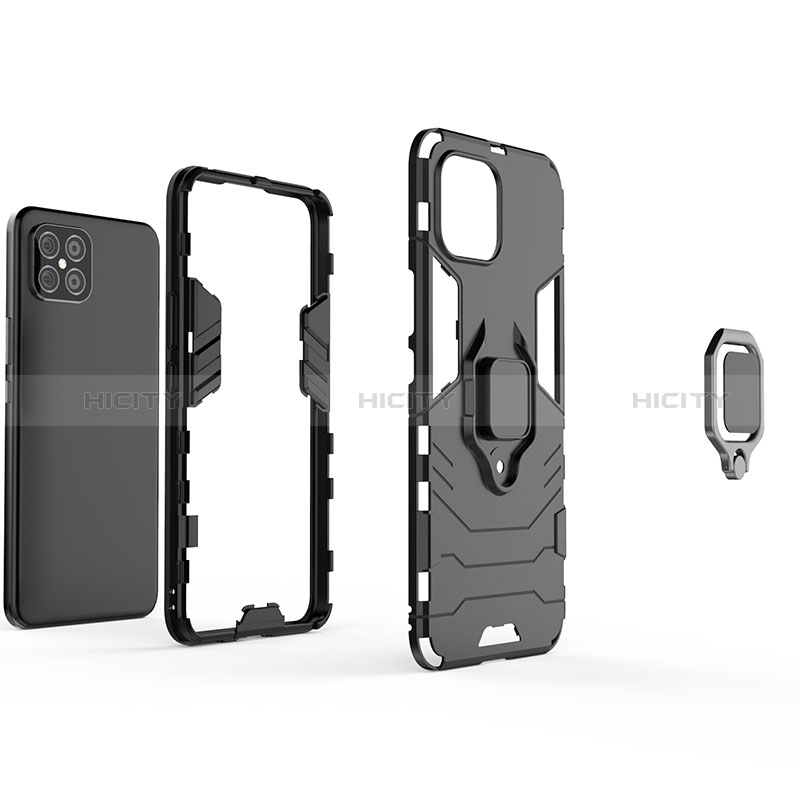 Funda Bumper Silicona y Plastico Mate Carcasa con Magnetico Anillo de dedo Soporte para Huawei Nova 8 SE 4G