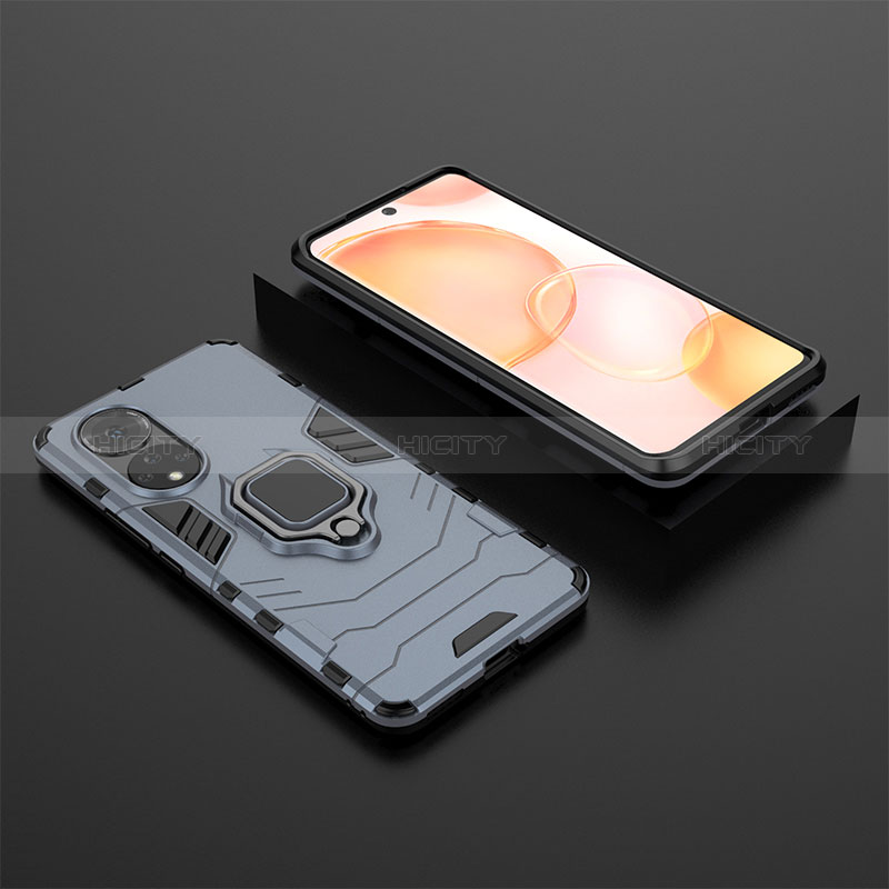 Funda Bumper Silicona y Plastico Mate Carcasa con Magnetico Anillo de dedo Soporte para Huawei Nova 9