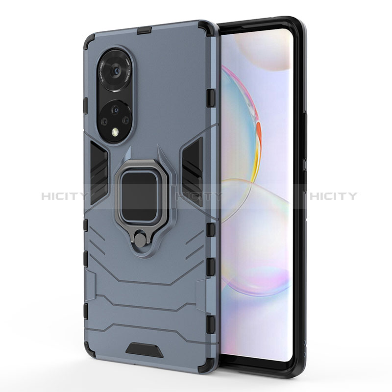 Funda Bumper Silicona y Plastico Mate Carcasa con Magnetico Anillo de dedo Soporte para Huawei Nova 9 Pro