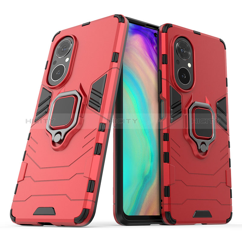 Funda Bumper Silicona y Plastico Mate Carcasa con Magnetico Anillo de dedo Soporte para Huawei Nova 9 SE