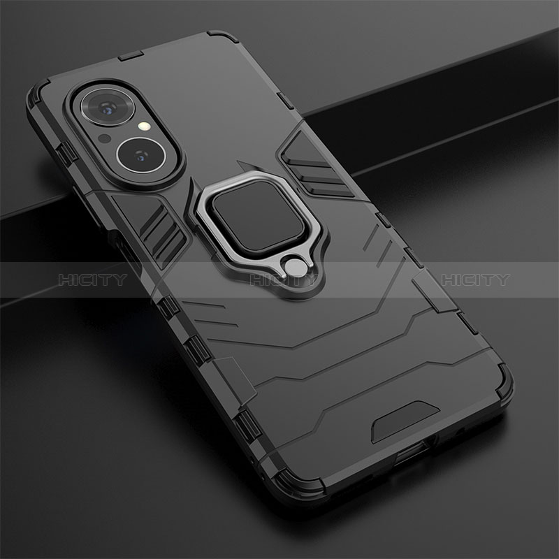 Funda Bumper Silicona y Plastico Mate Carcasa con Magnetico Anillo de dedo Soporte para Huawei Nova 9 SE