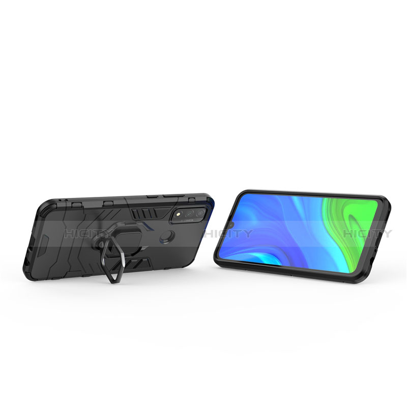 Funda Bumper Silicona y Plastico Mate Carcasa con Magnetico Anillo de dedo Soporte para Huawei Nova Lite 3 Plus