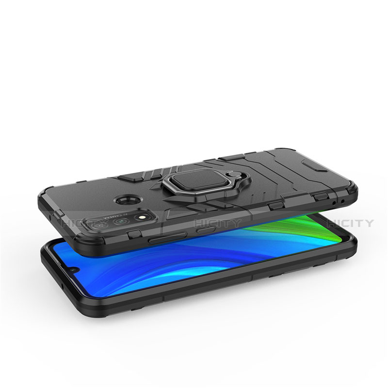 Funda Bumper Silicona y Plastico Mate Carcasa con Magnetico Anillo de dedo Soporte para Huawei P Smart (2020)