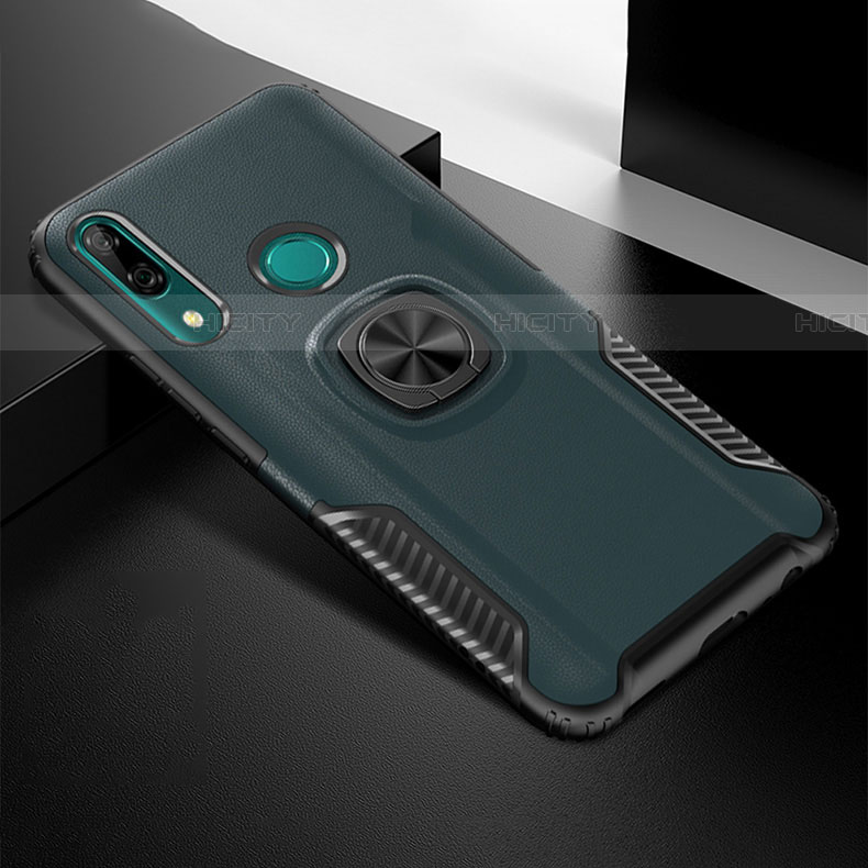 Funda Bumper Silicona y Plastico Mate Carcasa con Magnetico Anillo de dedo Soporte para Huawei P Smart Z Cian