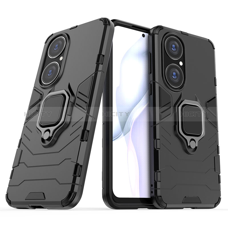 Funda Bumper Silicona y Plastico Mate Carcasa con Magnetico Anillo de dedo Soporte para Huawei P50