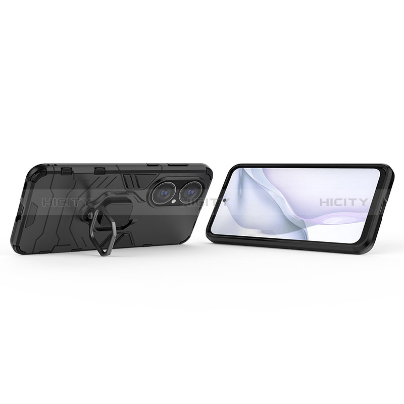 Funda Bumper Silicona y Plastico Mate Carcasa con Magnetico Anillo de dedo Soporte para Huawei P50