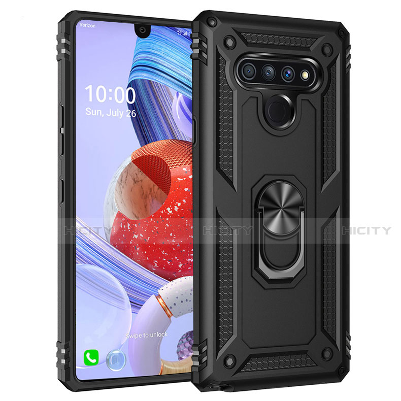 Funda Bumper Silicona y Plastico Mate Carcasa con Magnetico Anillo de dedo Soporte para LG Stylo 6