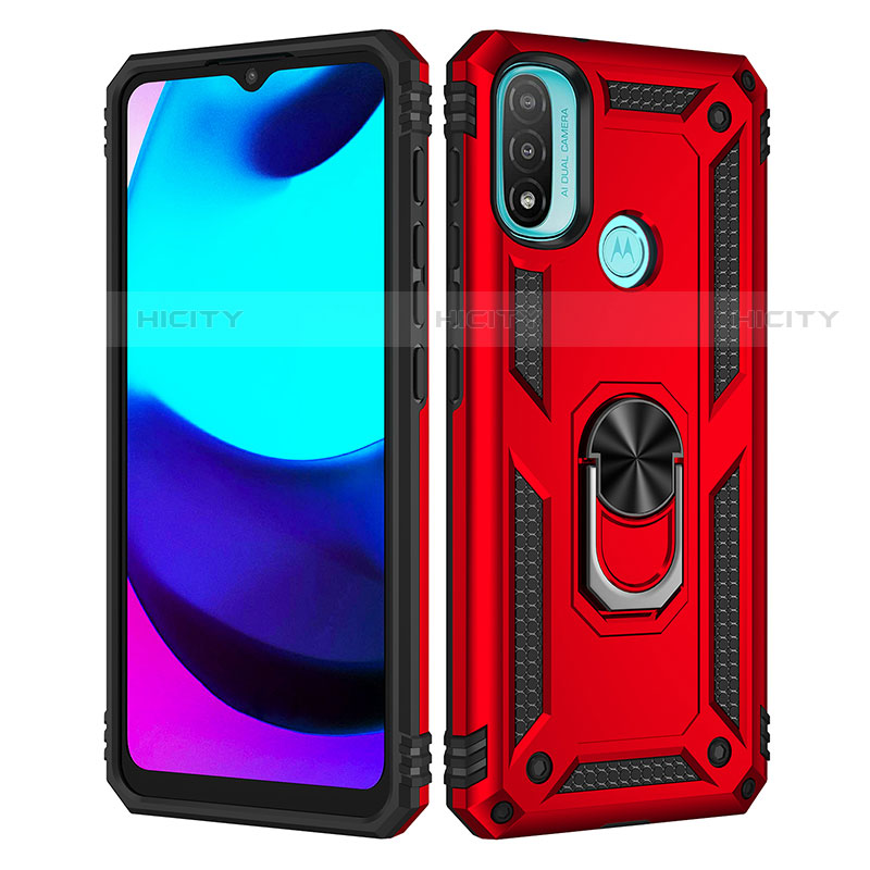 Funda Bumper Silicona y Plastico Mate Carcasa con Magnetico Anillo de dedo Soporte para Motorola Moto E30