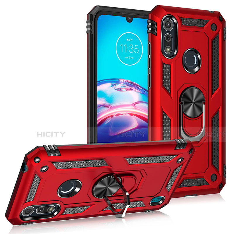 Funda Bumper Silicona y Plastico Mate Carcasa con Magnetico Anillo de dedo Soporte para Motorola Moto E6s (2020)