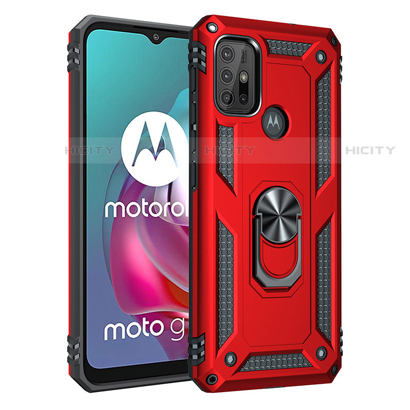 Funda Bumper Silicona y Plastico Mate Carcasa con Magnetico Anillo de dedo Soporte para Motorola Moto G20