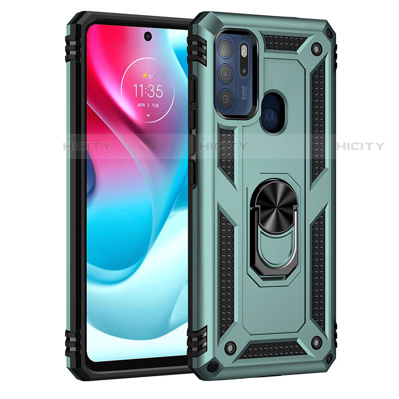 Funda Bumper Silicona y Plastico Mate Carcasa con Magnetico Anillo de dedo Soporte para Motorola Moto G60s