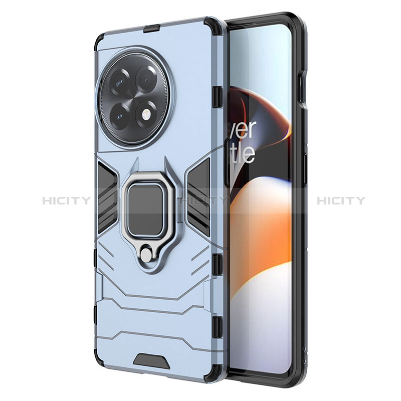 Funda Bumper Silicona y Plastico Mate Carcasa con Magnetico Anillo de dedo Soporte para OnePlus 11R 5G