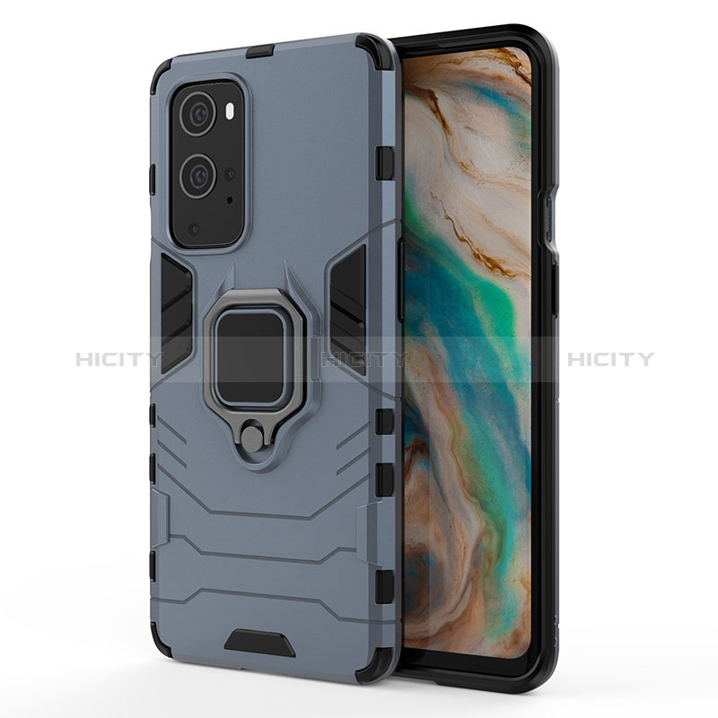 Funda Bumper Silicona y Plastico Mate Carcasa con Magnetico Anillo de dedo Soporte para OnePlus 9 Pro 5G