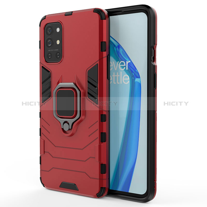 Funda Bumper Silicona y Plastico Mate Carcasa con Magnetico Anillo de dedo Soporte para OnePlus 9R 5G