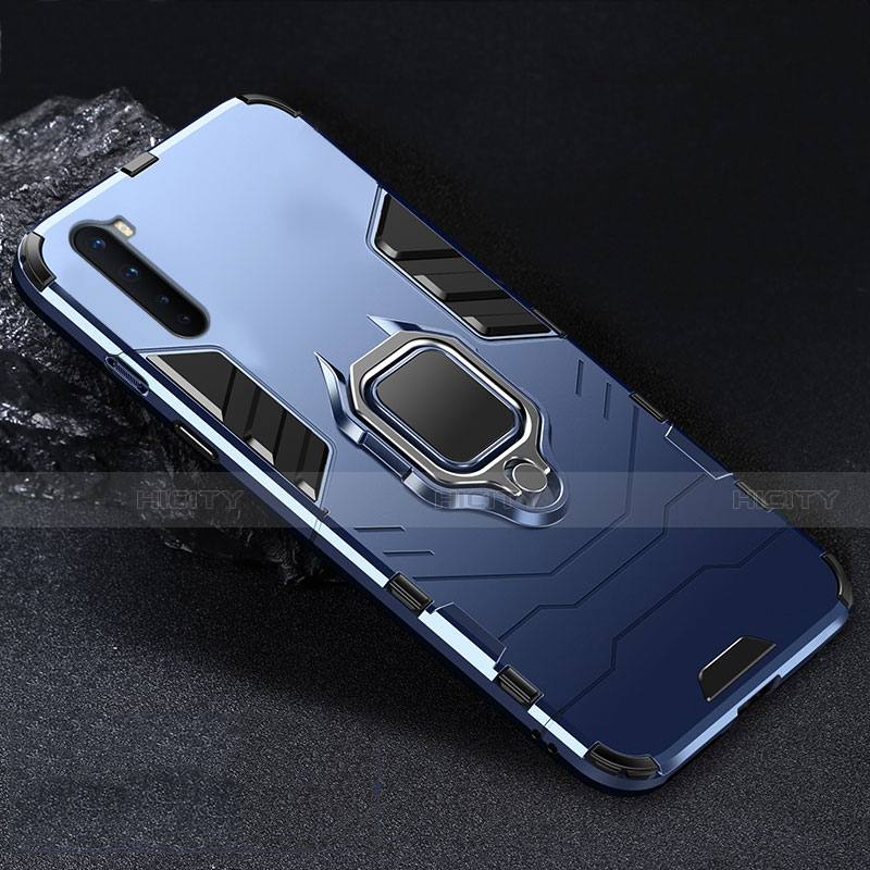 Funda Bumper Silicona y Plastico Mate Carcasa con Magnetico Anillo de dedo Soporte para OnePlus Nord