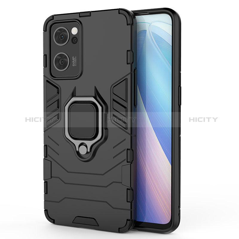 Funda Bumper Silicona y Plastico Mate Carcasa con Magnetico Anillo de dedo Soporte para OnePlus Nord CE 2 5G