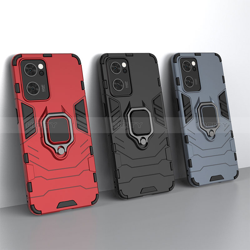 Funda Bumper Silicona y Plastico Mate Carcasa con Magnetico Anillo de dedo Soporte para OnePlus Nord CE 2 5G