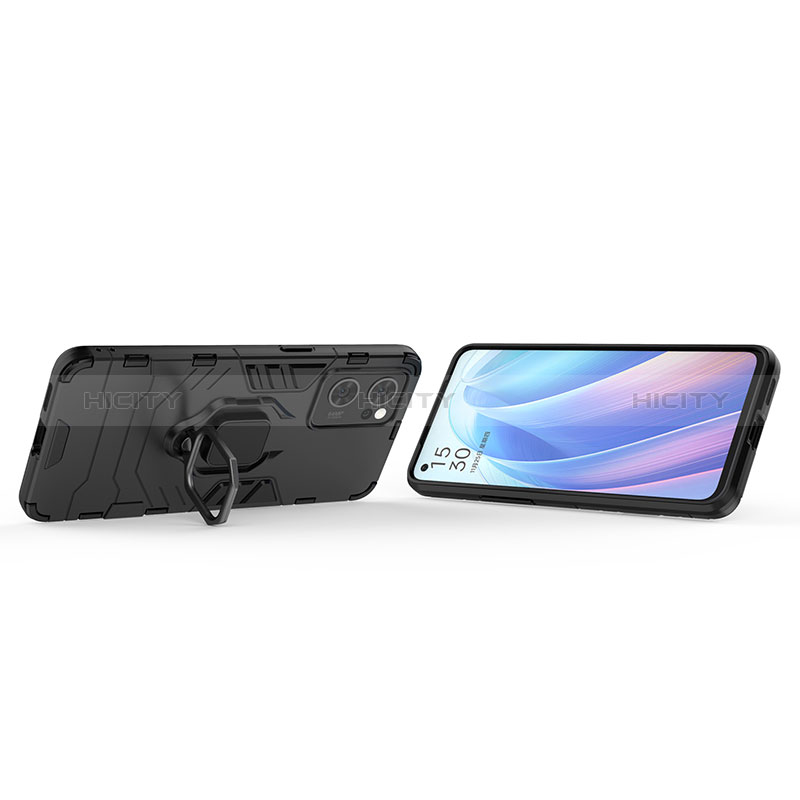 Funda Bumper Silicona y Plastico Mate Carcasa con Magnetico Anillo de dedo Soporte para OnePlus Nord CE 2 5G