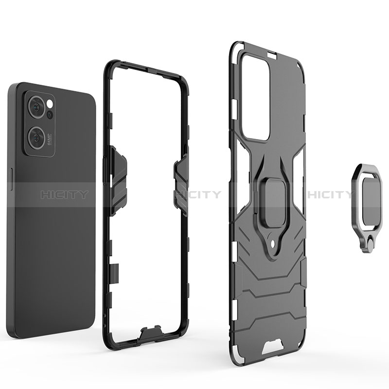 Funda Bumper Silicona y Plastico Mate Carcasa con Magnetico Anillo de dedo Soporte para OnePlus Nord CE 2 5G