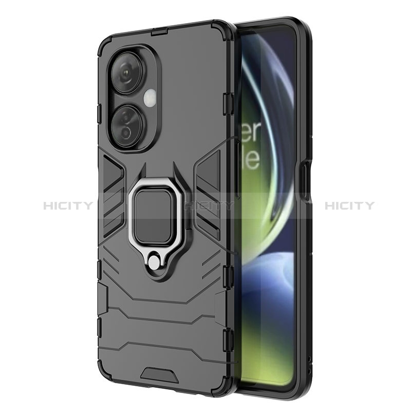 Funda Bumper Silicona y Plastico Mate Carcasa con Magnetico Anillo de dedo Soporte para OnePlus Nord CE 3 Lite 5G