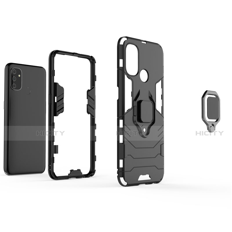 Funda Bumper Silicona y Plastico Mate Carcasa con Magnetico Anillo de dedo Soporte para OnePlus Nord N100