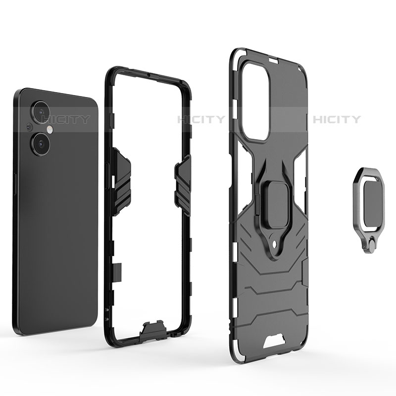 Funda Bumper Silicona y Plastico Mate Carcasa con Magnetico Anillo de dedo Soporte para OnePlus Nord N20 5G