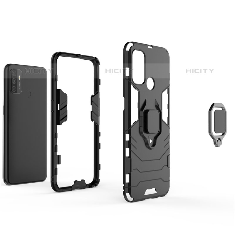 Funda Bumper Silicona y Plastico Mate Carcasa con Magnetico Anillo de dedo Soporte para Oppo A11s