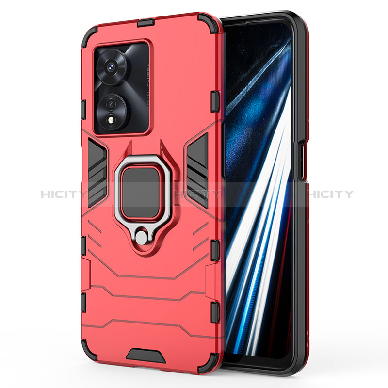 Funda Bumper Silicona y Plastico Mate Carcasa con Magnetico Anillo de dedo Soporte para Oppo A18