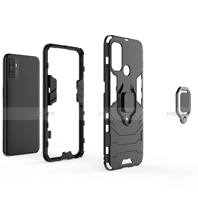 Funda Bumper Silicona y Plastico Mate Carcasa con Magnetico Anillo de dedo Soporte para Oppo A32