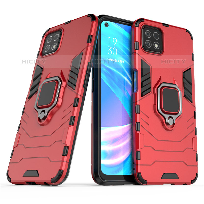 Funda Bumper Silicona y Plastico Mate Carcasa con Magnetico Anillo de dedo Soporte para Oppo A53 5G