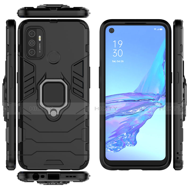 Funda Bumper Silicona y Plastico Mate Carcasa con Magnetico Anillo de dedo Soporte para Oppo A53s