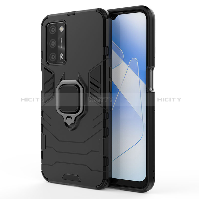 Funda Bumper Silicona y Plastico Mate Carcasa con Magnetico Anillo de dedo Soporte para Oppo A56 5G