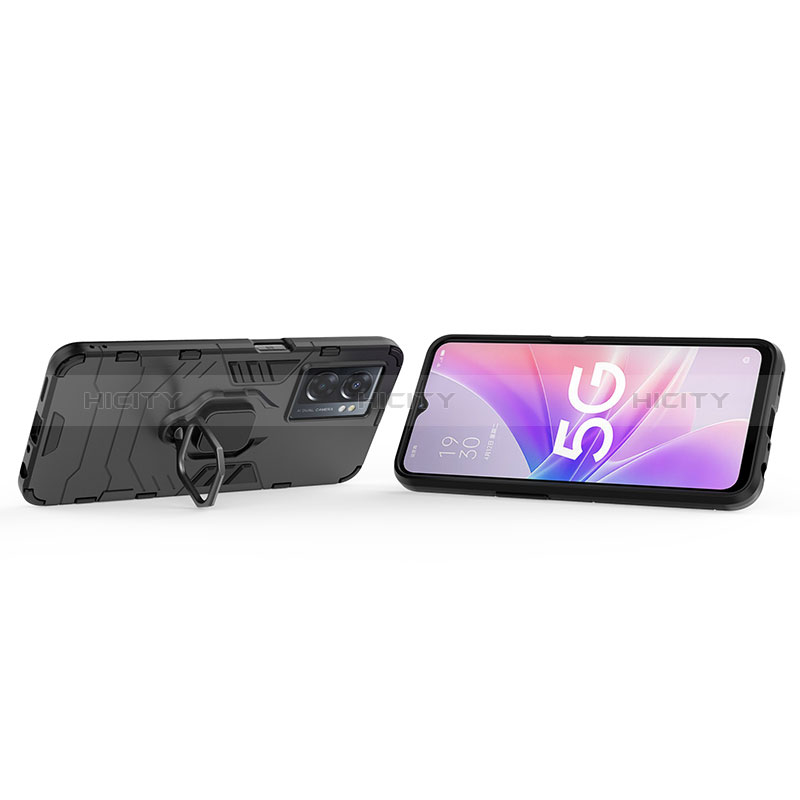 Funda Bumper Silicona y Plastico Mate Carcasa con Magnetico Anillo de dedo Soporte para Oppo A57 5G