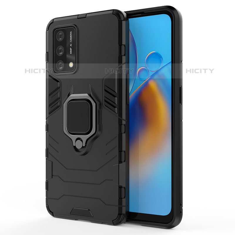 Funda Bumper Silicona y Plastico Mate Carcasa con Magnetico Anillo de dedo Soporte para Oppo A74 4G