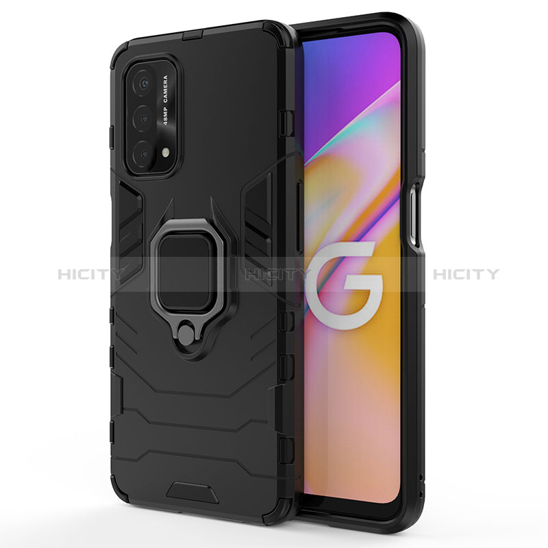 Funda Bumper Silicona y Plastico Mate Carcasa con Magnetico Anillo de dedo Soporte para Oppo A74 5G