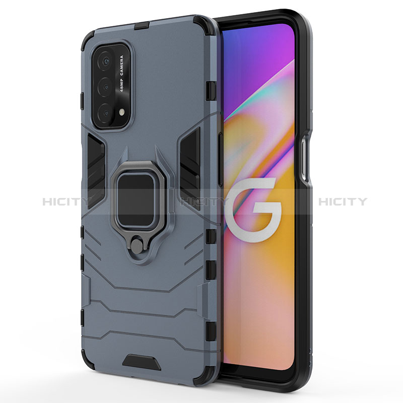 Funda Bumper Silicona y Plastico Mate Carcasa con Magnetico Anillo de dedo Soporte para Oppo A74 5G